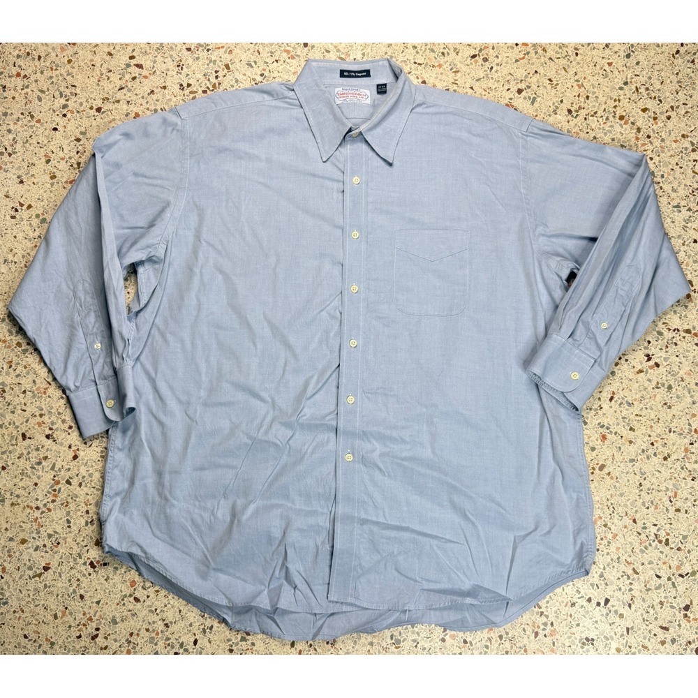 Cable Car Clothiers Robert Kirk Vtg Men Blue Long Sleeve Dress Shirt‎ Size 18-34